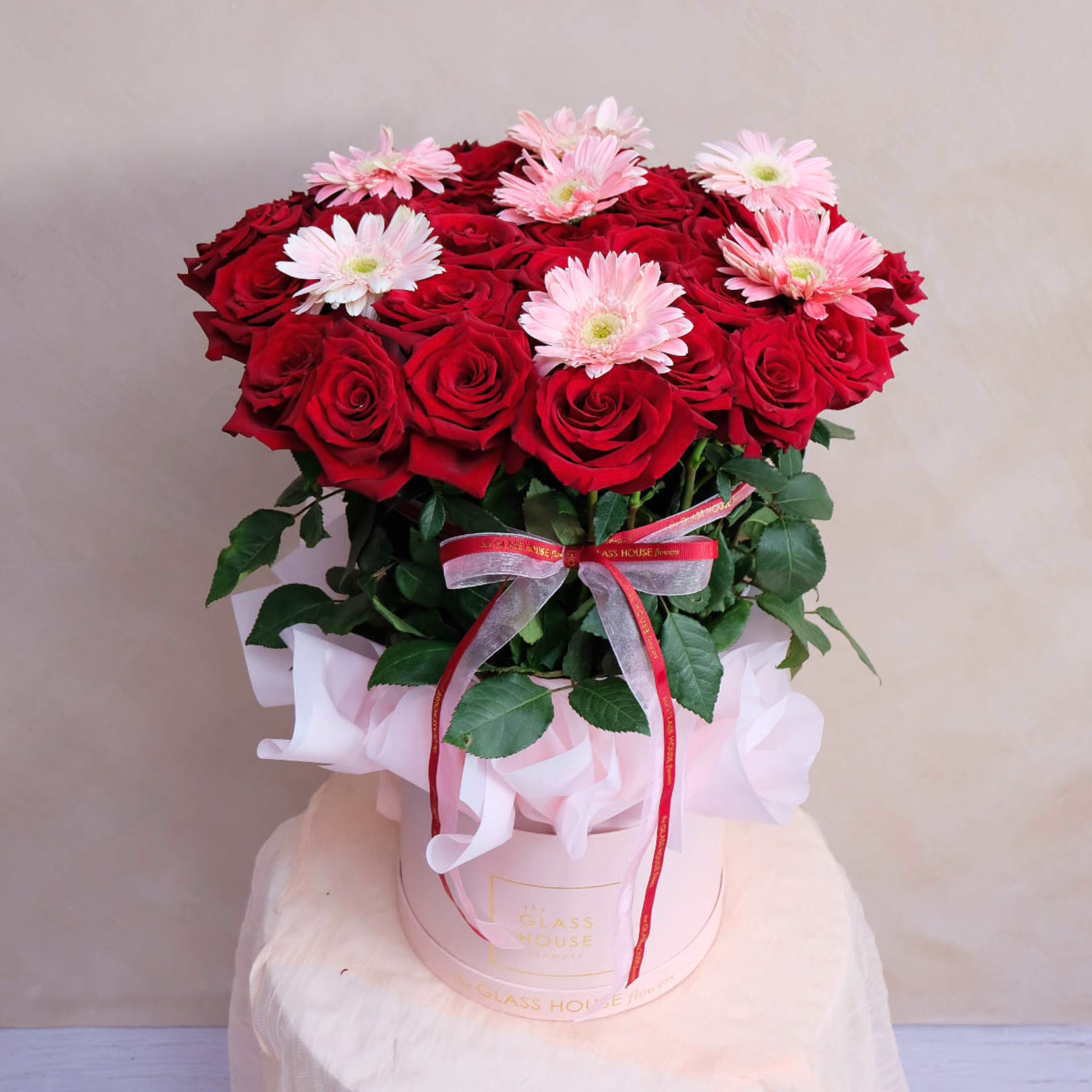 Lovely Red Roses and Gerberas Box