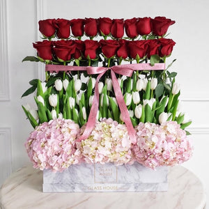 Roses, Tulips & Hydrangeas - Marble Rectangulaire