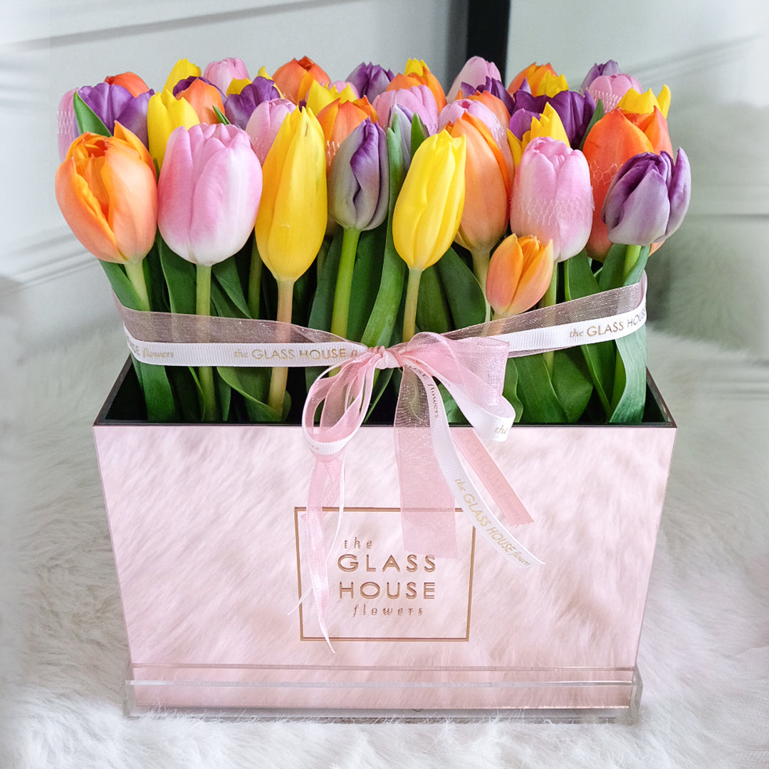 Tulips - Rose Gold Mirror Box