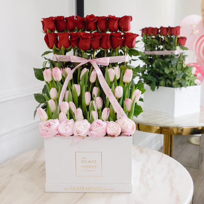 Roses, Tulips & Peonies - Large Square Box