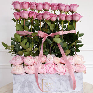 Roses & Peonies - Marble Rectangulaire