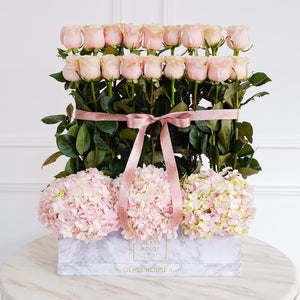 Roses & Hydrangeas - Marble Rectangulaire