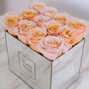 12 Roses - Silver Mirror Box