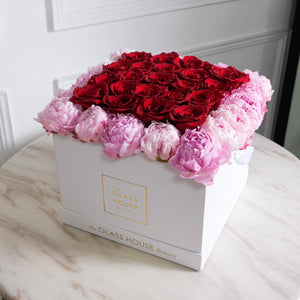 Peonies & Roses - Large Square Box