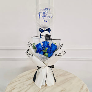 Half Dozen Premium Roses Bouquet + Bubble Balloon