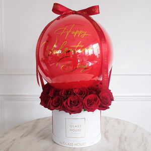 Balloon Top & Roses - Midi Round Box