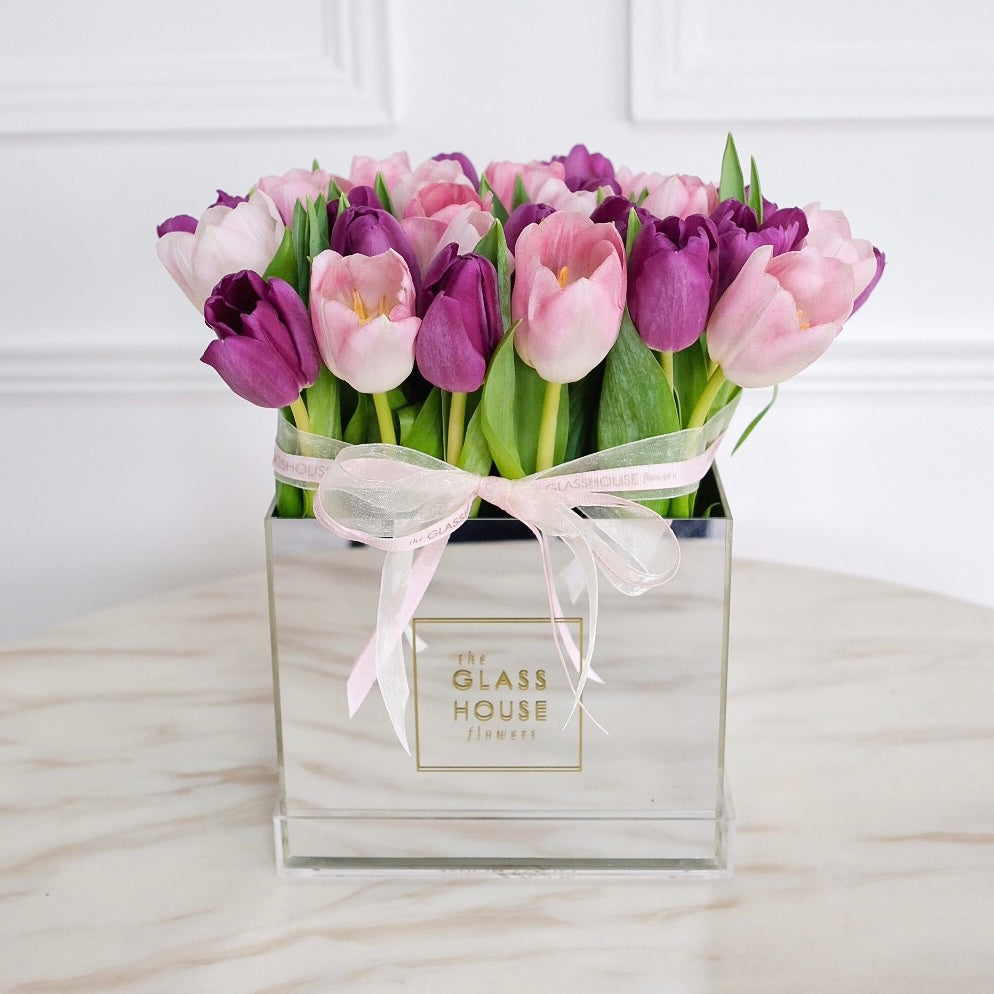 Tulips - Silver Mirror Box