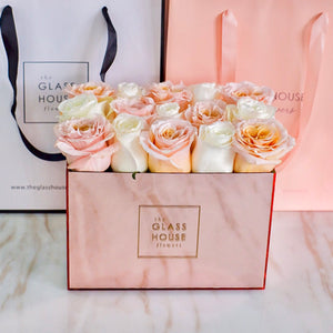 Premium Roses - Rose Gold Mirror Box