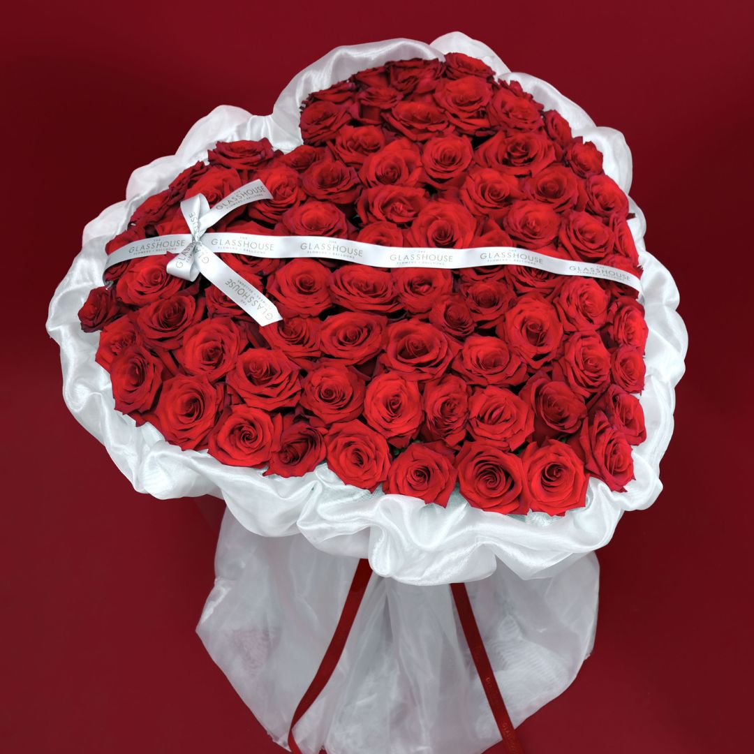 Heart of Roses Standing Bouquet – The Glass House Flowers