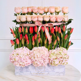 Roses, Tulips & Hydrangeas - Marble Rectangulaire