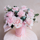 Dozen Reflexed Roses - Pink Velvet Box