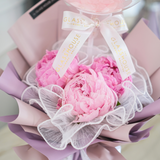 Trio Peonies Bouquet + Mini Bubble Balloon