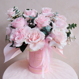 Dozen Reflexed Roses - Pink Velvet Box