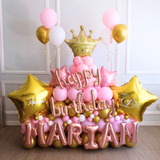 Crown Happy Birthday Balloon Sculpture
