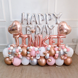 Happy B-day Hearts Name Balloon Sculpture