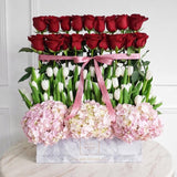 Roses, Tulips & Hydrangeas - Marble Rectangulaire