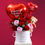 I Love You Bear-y Much (Roses & Peonies) - Midi Round Box