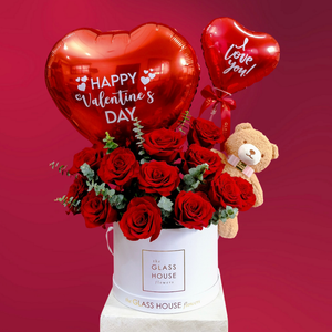 I Love You Bear-y Much (12 Roses) - Midi Round Box