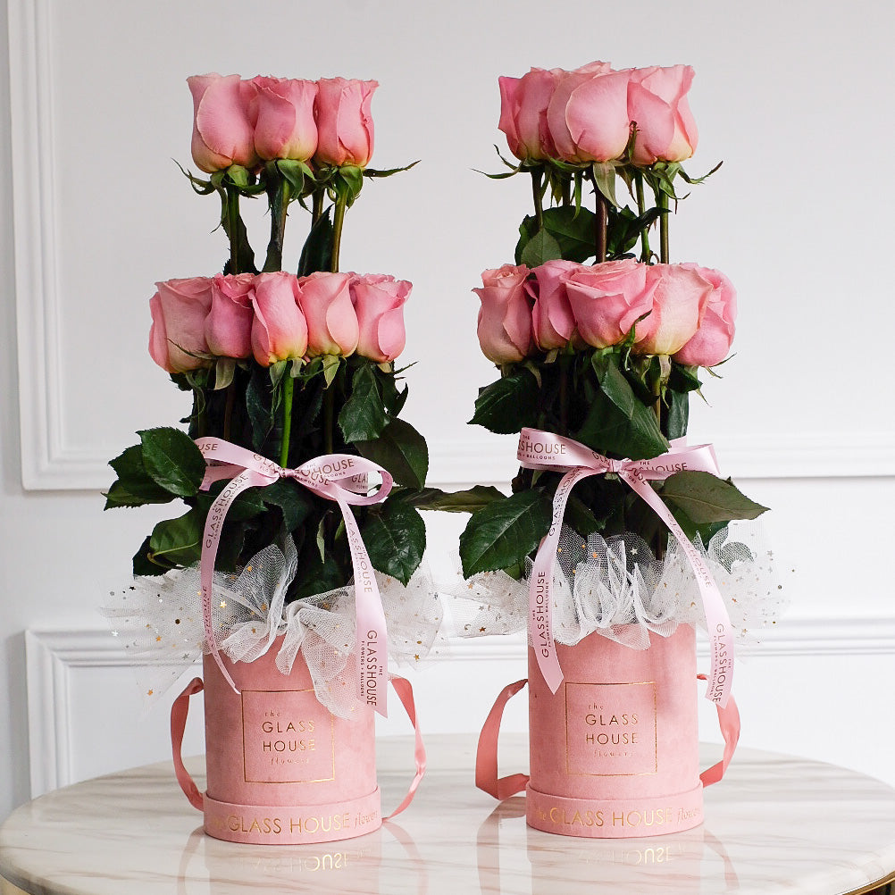 Two-Tier Haute Roses - Pink Box