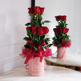 2-Tier Haute Roses - Pink Velvet Box