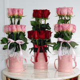 2-Tier Haute Roses - Pink Velvet Box