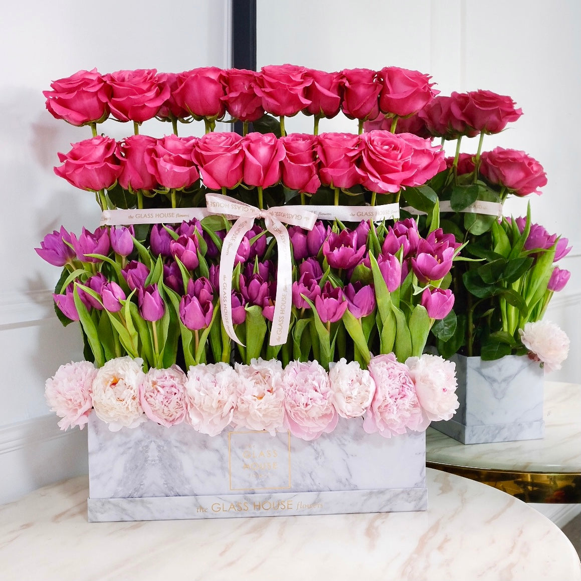 Roses, Tulips & Peonies - Marble Rectangulaire