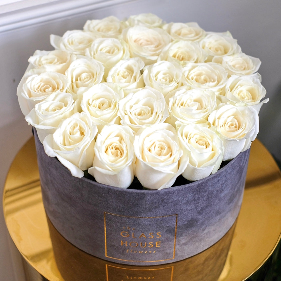Roses - Gray Velvet Box – The Glass House Flowers