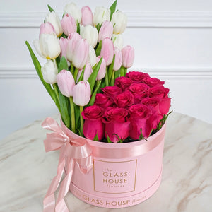 Tulips & Roses - Midi Round Box