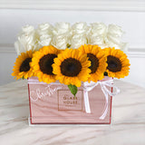 Sunflowers and Roses - Rose Gold Mirror Box