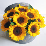 Sunflowers - Gray Velvet Box
