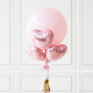 Jumbo Pink Balloon + Heart Trio