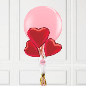 Jumbo Red Balloon + Heart Trio