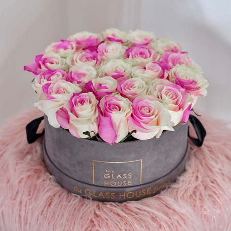 Roses - Gray Velvet Box – The Glass House Flowers