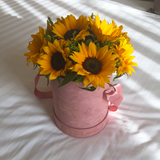 Sunflowers - Pink Velvet Box